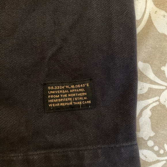 H&M Men’s Washed Black Work Jacket – Relaxed Fit Cargo Trucker, 100% Cotton - Picture 5 of 9